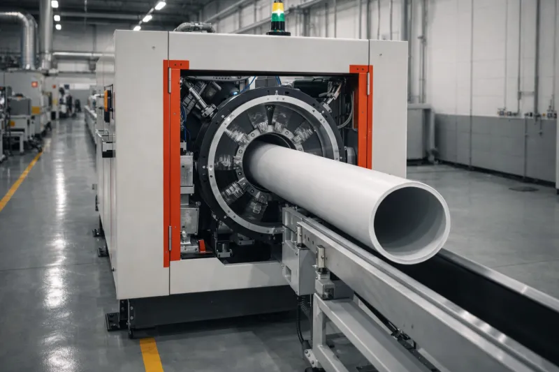 Planetary chipless cutter for rigid pipe extrusion downstream equipment