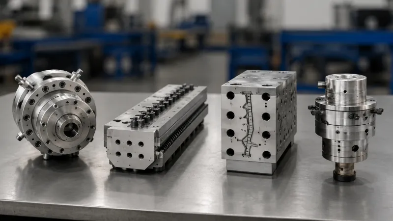 Four plastic extrusion die types for pipe, sheet, profile and cable coating