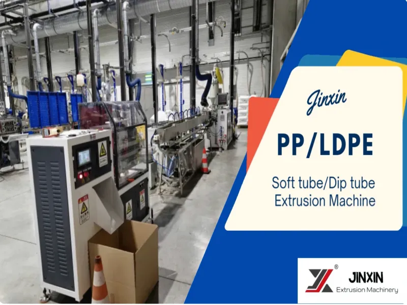 Dip tube extrusion line running video cover for PE and PP tube production