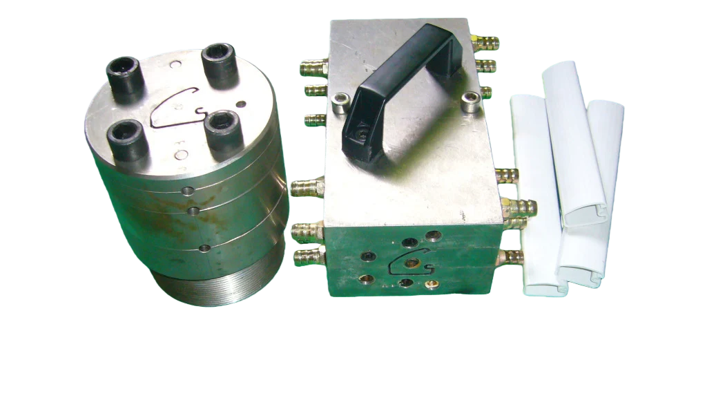 PP and PE profile extrusion tooling mold for shaping drawing-based plastic profiles on a precision plastic profile extrusion line