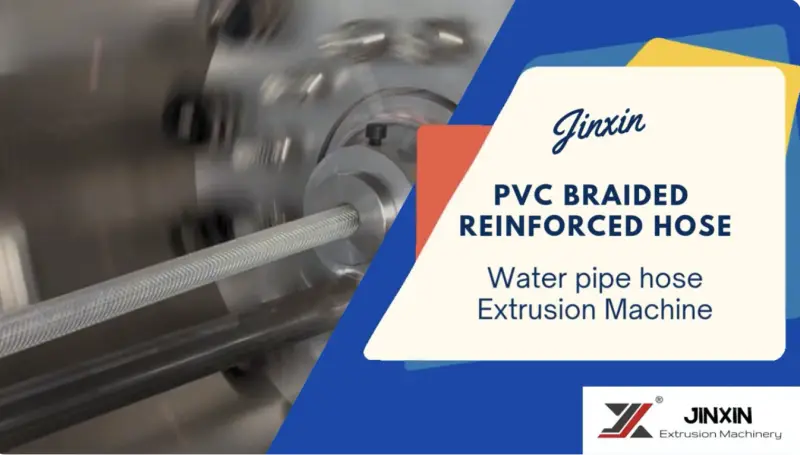 PVC braided hose extrusion line running video cover showing hose line test run