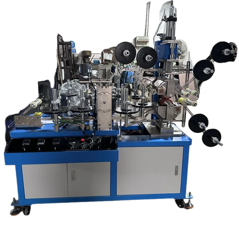 Hot stamp machine configured with a smooth shower hose extrusion line for metallic-look and decorative PVC bathroom hose finishes