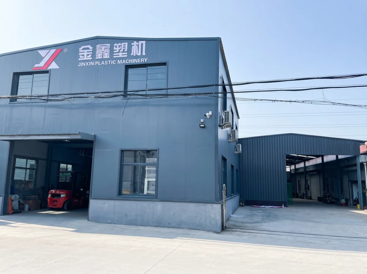 Front of Jinxin Plastic Machinery factory where extrusion lines are built and tested before shipment